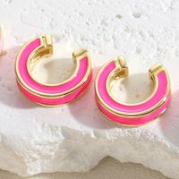 1 Pair Simple Style Solid Color Epoxy Plating Copper 14k Gold Plated Ear Cuffs sku image 2