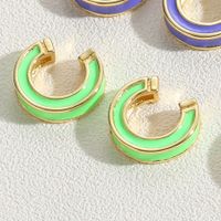1 Pair Simple Style Solid Color Epoxy Plating Copper 14k Gold Plated Ear Cuffs sku image 7