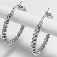 1 Pair Elegant Lady Solid Color Plating Titanium Steel Hoop Earrings sku image 1