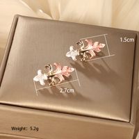 1 Pair Vintage Style Xuping Ginkgo Leaf Plating Alloy Copper Alloy 18k Gold Plated Ear Studs main image 5