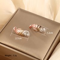 1 Pair Vintage Style Xuping Ginkgo Leaf Plating Alloy Copper Alloy 18k Gold Plated Ear Studs sku image 3