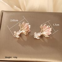 1 Pair Vintage Style Xuping Ginkgo Leaf Plating Alloy Copper Alloy 18k Gold Plated Ear Studs main image 3