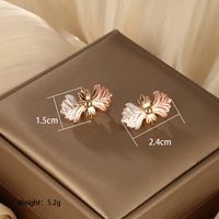 1 Pair Vintage Style Xuping Ginkgo Leaf Plating Alloy Copper Alloy 18k Gold Plated Ear Studs main image 4