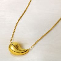 Stainless Steel 18K Gold Plated Simple Style Commute Plating Chain Water Droplets Solid Color Necklace main image 5