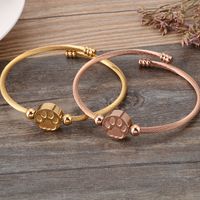 Vintage Style Round Infinity Heart Shape Stainless Steel 18K Gold Plated Bangle In Bulk main image 5