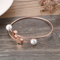 Vintage Style Round Infinity Heart Shape Stainless Steel 18K Gold Plated Bangle In Bulk main image 3