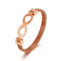 Vintage Style Round Infinity Heart Shape Stainless Steel 18K Gold Plated Bangle In Bulk main image 4