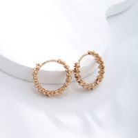 1 Pair Vintage Style Xuping Commute Solid Color Plating Alloy Copper Alloy 18k Gold Plated Hoop Earrings main image 3