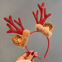 Nordic Style Cute Christmas Christmas Tree Santa Claus Antlers Flannel Hair Band sku image 41