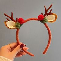 Nordic Style Cute Christmas Christmas Tree Santa Claus Antlers Flannel Hair Band sku image 34