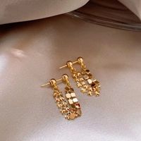 1 Pair Vintage Style Solid Color Plating Metal Copper Drop Earrings sku image 1