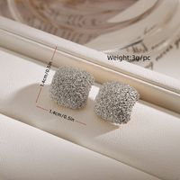 1 Pair Simple Style Geometric Square Plating Copper Ear Studs sku image 2