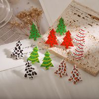 1 Pair Simple Style Geometric Christmas Tree Plating Arylic Drop Earrings main image 6