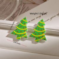 1 Pair Simple Style Geometric Christmas Tree Plating Arylic Drop Earrings main image 2