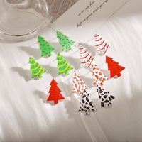 1 Pair Simple Style Geometric Christmas Tree Plating Arylic Drop Earrings main image 3