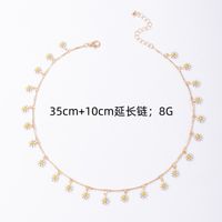 Fashion Daisy Copper Gold Plated Necklace In Bulk main image 7