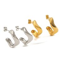 1 Pair IG Style Simple Style Geometric Lines Rhombus Plating 304 Stainless Steel 18K Gold Plated Ear Studs main image 6