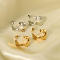 1 Pair IG Style Simple Style Geometric Lines Rhombus Plating 304 Stainless Steel 18K Gold Plated Ear Studs main image 1