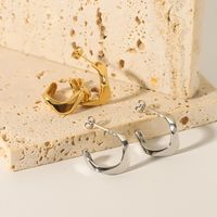 1 Pair IG Style Simple Style Geometric Lines Rhombus Plating 304 Stainless Steel 18K Gold Plated Ear Studs main image 3