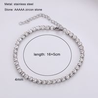 Simple Style Geometric Titanium Steel Inlay Zircon Bracelets 1 Piece sku image 5