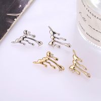 1 Pair Simple Style Water Droplets Plating Alloy Ear Studs main image 1