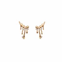 1 Pair Simple Style Water Droplets Plating Alloy Ear Studs main image 4
