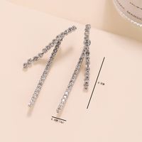 1 Pair Simple Style Geometric Plating Inlay Alloy Rhinestones Drop Earrings main image 2