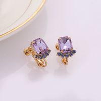 1 Pair Simple Style Geometric Solid Color Plating Artificial Crystal Ear Studs main image 4
