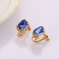 1 Pair Simple Style Geometric Solid Color Plating Artificial Crystal Ear Studs sku image 6