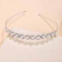 Women's Sweet Solid Color Alloy Rhinestone Plating Hair Band main image 4