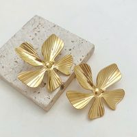 1 Pair Elegant Romantic Sweet Flower Plating 304 Stainless Steel 14K Gold Plated Ear Studs main image 1