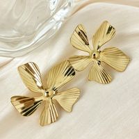 1 Pair Elegant Romantic Sweet Flower Plating 304 Stainless Steel 14K Gold Plated Ear Studs main image 5