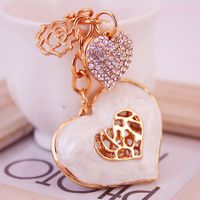 Simple Style Heart Shape Alloy Inlay Rhinestones Women's Keychain sku image 1
