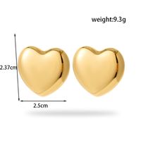 Einfacher Stil Herzform Rostfreier Stahl 18 Karat Vergoldet Ringe Ohrringe Halskette main image 2