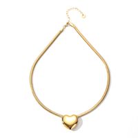 Wholesale French Style Simple Style Heart Shape Stainless Steel Plating 18k Gold Plated Jewelry Set main image 6