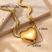 Wholesale French Style Simple Style Heart Shape Stainless Steel Plating 18k Gold Plated Jewelry Set sku image 3