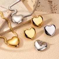 Wholesale French Style Simple Style Heart Shape Stainless Steel Plating 18k Gold Plated Jewelry Set main image 1