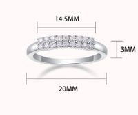 Elegant Geometrisch Einfarbig Sterling Silber Gra Überzug Inlay Moissanit Ringe main image 2