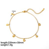 Vintage Style Circle Sun Shell 304 Stainless Steel Polishing Plating Titanium Steel Women's Anklet main image 4