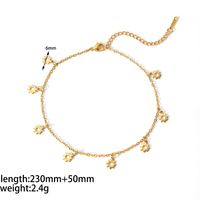 Vintage Style Circle Sun Shell 304 Stainless Steel Polishing Plating Titanium Steel Women's Anklet main image 2