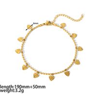 Vintage Style Circle Sun Shell 304 Stainless Steel Polishing Plating Titanium Steel Women's Anklet main image 3