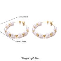 1 Pair Sweet Irregular Beaded Stainless Steel Baroque Pearls 18k Gold Plated Earrings main image 2