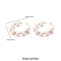 1 Pair Sweet Irregular Beaded Stainless Steel Baroque Pearls 18k Gold Plated Earrings sku image 2
