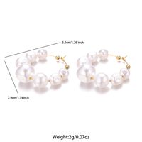 1 Pair Sweet Irregular Beaded Stainless Steel Baroque Pearls 18k Gold Plated Earrings sku image 3