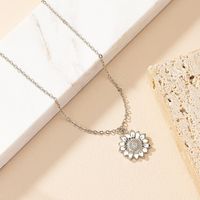 Simple Style Sunflower Alloy Plating Women's Pendant Necklace sku image 1