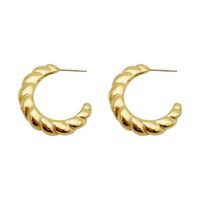 1 Paire Style Simple Croissant Ea56280l Placage Acier Inoxydable 304 Plaqué Or 14K Boucles D'Oreilles main image 5