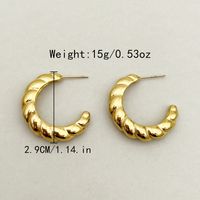 1 Pair Simple Style Croissant Ea56280l Plating 304 Stainless Steel 14K Gold Plated Ear Studs main image 2