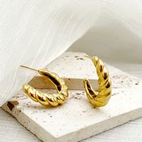 1 Pair Simple Style Croissant Ea56280l Plating 304 Stainless Steel 14K Gold Plated Ear Studs main image 3