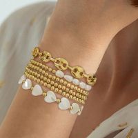 Romantisch Herzform Hülse Kupfer Perlen Stricken Armbänder main image 1