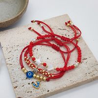 Ig Style Casual Star Heart Shape Eye Rope Shell Copper Beaded Knitting Inlay Rhinestones Women's Bracelets sku image 4